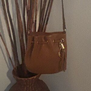 Michael Kors Leather Crossbody Bucket Bag